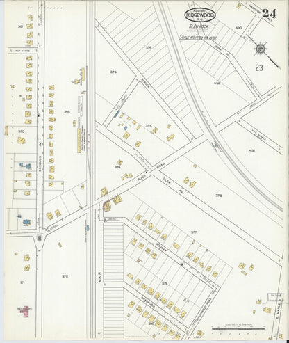 Sanborn Fire Insurance Map from Ridgewood, Bergen County, New Jersey (1916), Sheet #0024 - Complete Map Set gallery image, historic Sanborn map, vintage wall art, New Jersey New Jersey