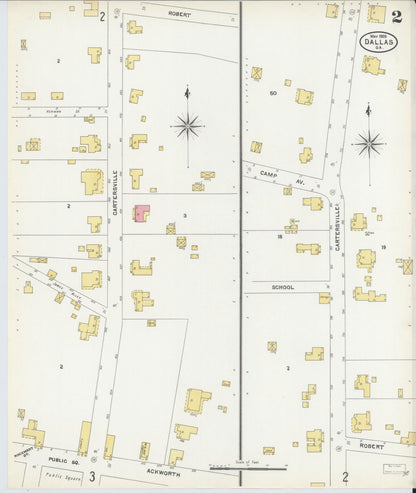 Sanborn Fire Insurance Map from Dallas, Paulding County, Georgia (1905), Sheet #0002 - Complete Map Set gallery image, historic Sanborn map, vintage wall art, Georgia Georgia