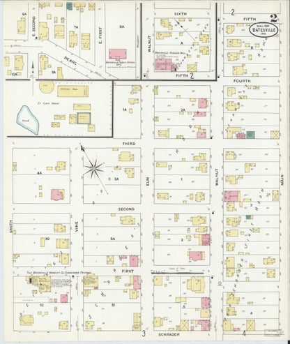 Sanborn Fire Insurance Map from Batesville, Ripley County, Indiana (1909), Sheet #0002 - Historic Sanborn Fire Insurance Map Print, vintage old map wall art, antique decor, genealogy gift, Indiana Indiana map