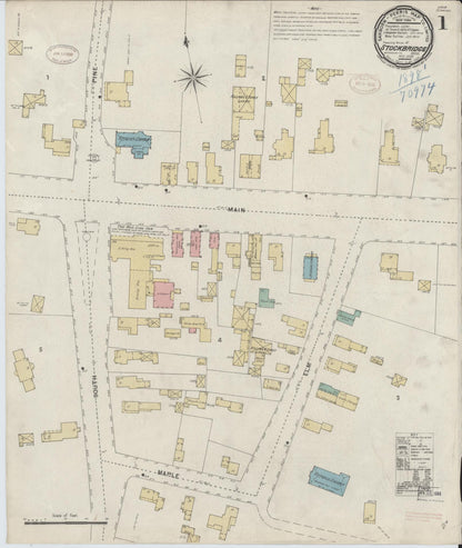 Sanborn Fire Insurance Map from Stockbridge, Berkshire County, Massachusetts (1898), Sheet #0001 - Historic Sanborn Fire Insurance Map Print, vintage old map wall art, antique decor, genealogy gift, Massachusetts Massachusetts map