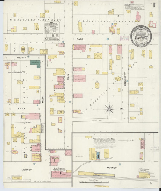 Sanborn Fire Insurance Map from Minden City, Sanilac County, Michigan (1909), Sheet #0001 - Historic Sanborn Fire Insurance Map Print, vintage old map wall art, antique decor, genealogy gift, Michigan Michigan map