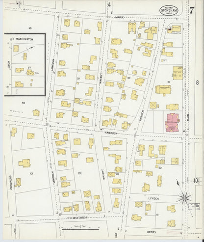 Sanborn Fire Insurance Map from Stoneham, Middlesex County, Massachusetts (1903), Sheet #0007 - Complete Map Set gallery image, historic Sanborn map, vintage wall art, Massachusetts Massachusetts