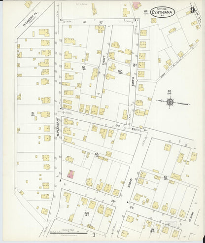 Sanborn Fire Insurance Map from Cynthiana, Harrison County, Kentucky (1916), Sheet #0009 - Complete Map Set gallery image, historic Sanborn map, vintage wall art, Kentucky Kentucky