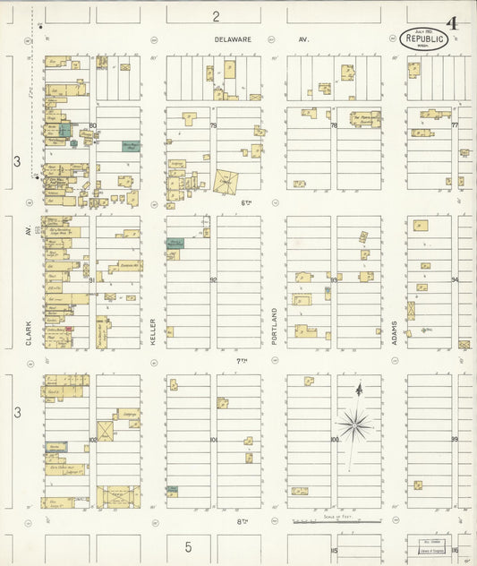 Sanborn Fire Insurance Map from Republic, Ferry County, Washington (1901), Sheet #0004 - Historic Sanborn Fire Insurance Map Print, vintage old map wall art, antique decor, genealogy gift, Washington Washington map