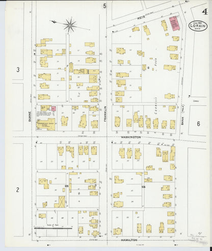Sanborn Fire Insurance Map from Lorain, Lorain County, Ohio (1905), Sheet #0004 - Complete Map Set gallery image, historic Sanborn map, vintage wall art, Ohio Ohio