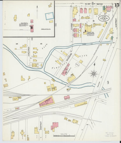 Sanborn Fire Insurance Map from Xenia, Greene County, Ohio (1901), Sheet #0015 - Complete Map Set gallery image, historic Sanborn map, vintage wall art, Ohio Ohio
