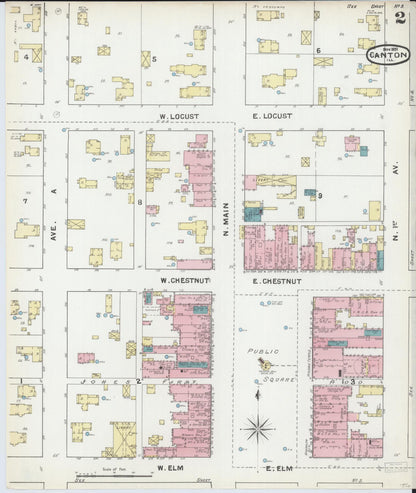 Sanborn Fire Insurance Map from Canton, Fulton County, Illinois (1891), Sheet #0002 - Complete Map Set gallery image, historic Sanborn map, vintage wall art, Illinois Illinois