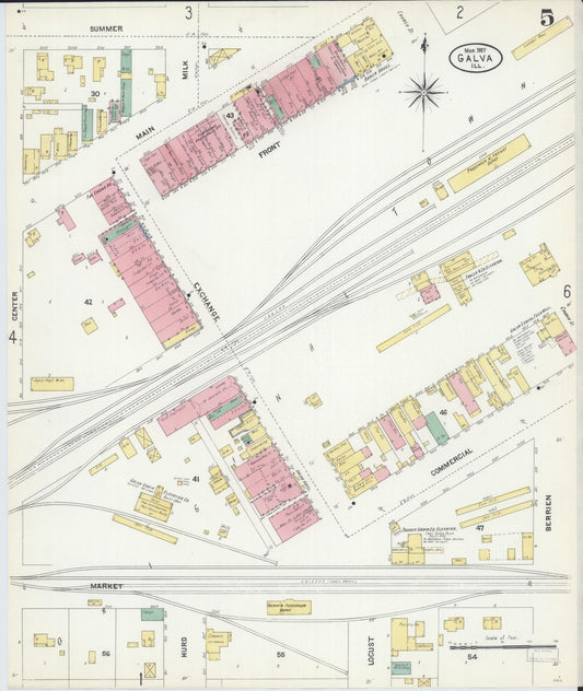 Sanborn Fire Insurance Map from Galva, Henry County, Illinois (1907), Sheet #0005 - Historic Sanborn Fire Insurance Map Print, vintage old map wall art, antique decor, genealogy gift, Illinois Illinois map