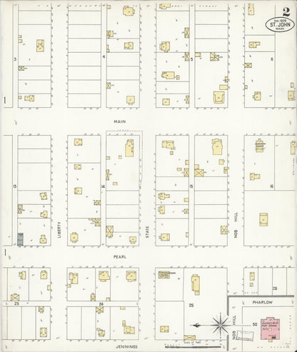 Sanborn Fire Insurance Map from Saint John, Whitman County, Washington (1909), Sheet #0002 - Complete Map Set gallery image, historic Sanborn map, vintage wall art, Washington Washington