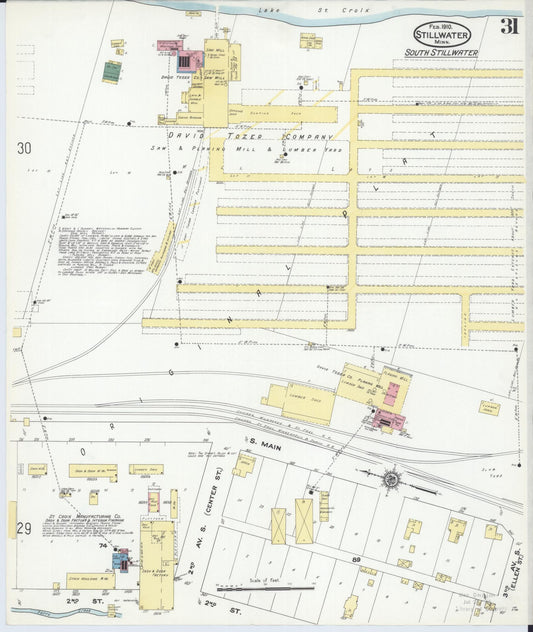 Sanborn Fire Insurance Map from Stillwater, Washington County, Minnesota (1910), Sheet #0031 - Historic Sanborn Fire Insurance Map Print, vintage old map wall art, antique decor, genealogy gift, Minnesota Minnesota map