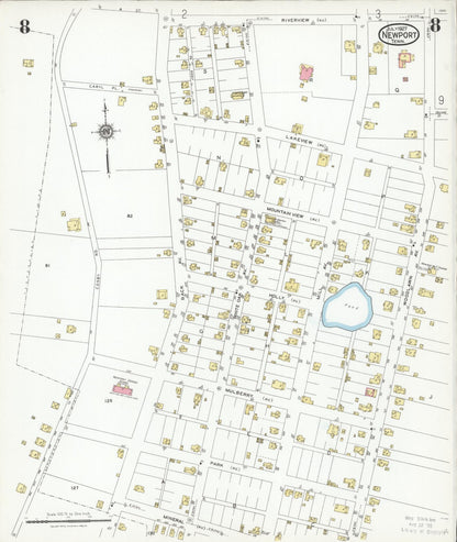 Sanborn Fire Insurance Map from Newport, Cocke County, Tennessee (1927), Sheet #0008 - Complete Map Set gallery image, historic Sanborn map, vintage wall art, Tennessee Tennessee