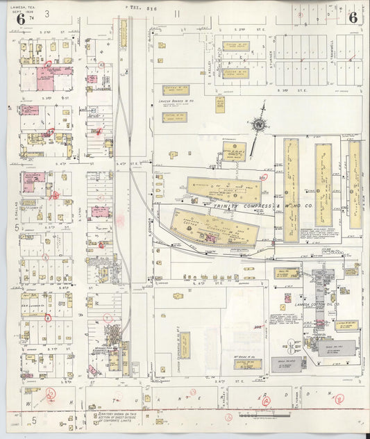 Sanborn Fire Insurance Map from Lamesa, Dawson County, Texas (1948), Sheet #0006 - Historic Sanborn Fire Insurance Map Print, vintage old map wall art, antique decor, genealogy gift, Texas Texas map