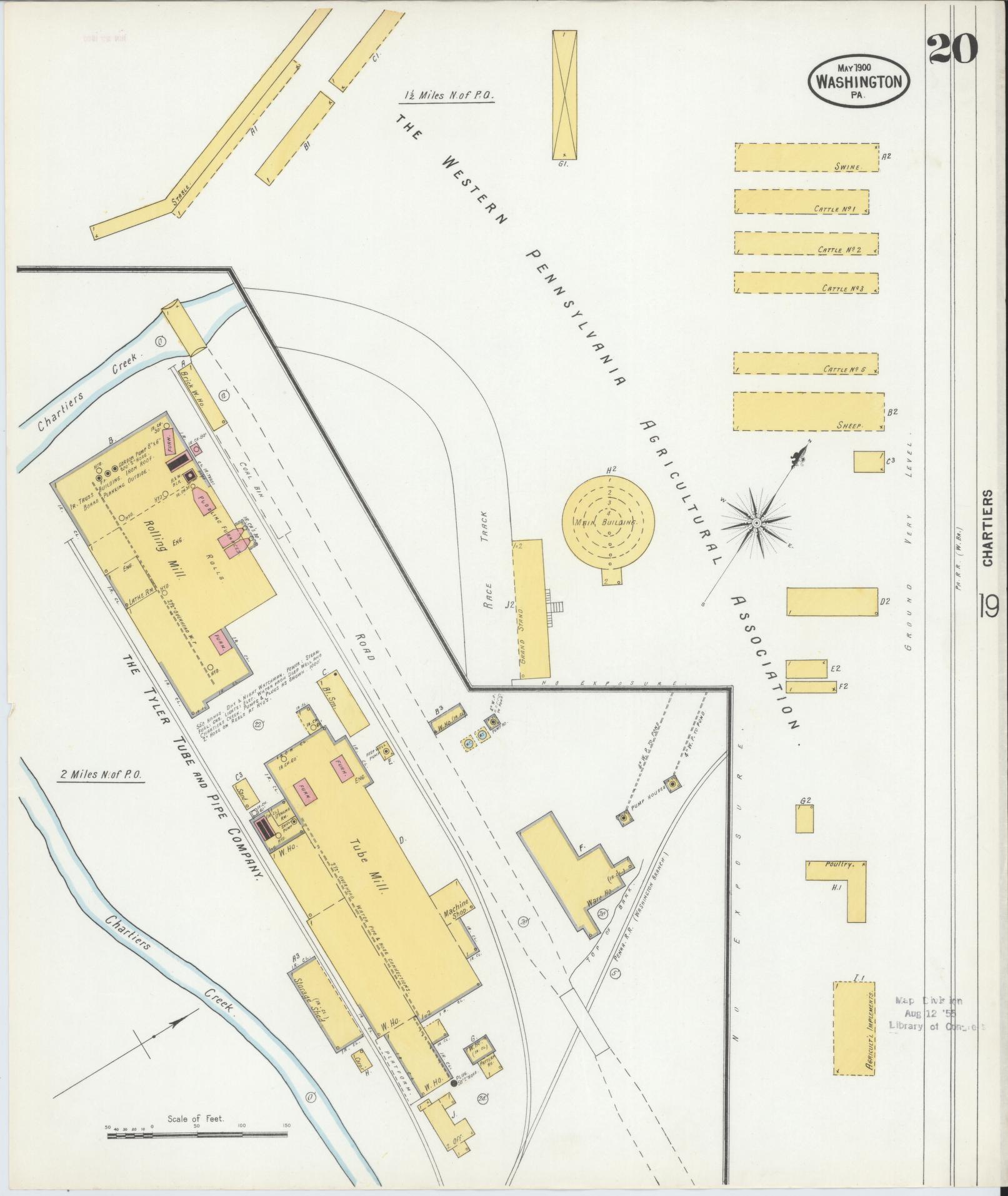 Sanborn Fire Insurance Map from Washington, Washington County, Pennsylvania (1900), Sheet #0020 - Historic Sanborn Fire Insurance Map Print, vintage old map wall art, antique decor, genealogy gift, Sanborn Fire Insurance Map from Washington Washington map