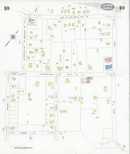 Sanborn Fire Insurance Map from Fairfield, Fairfield County, Connecticut (1930), Sheet #0010 - Complete Map Set gallery image, historic Sanborn map, vintage wall art, Connecticut Connecticut