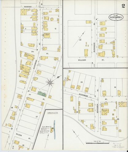 Sanborn Fire Insurance Map from Glen Campbell, Indiana County, Pennsylvania (1903), Sheet #0002 - Complete Map Set gallery image, historic Sanborn map, vintage wall art, Glen Campbell Indiana