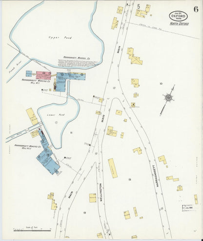 Sanborn Fire Insurance Map from Oxford, Worcester County, Massachusetts (1911), Sheet #0006 - Complete Map Set gallery image, historic Sanborn map, vintage wall art, Massachusetts Massachusetts