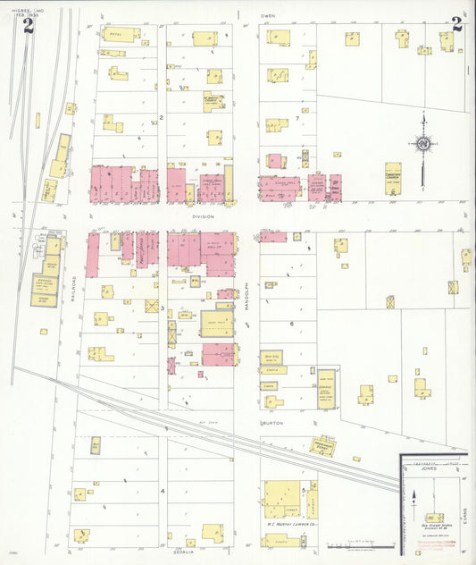 Sanborn Fire Insurance Map from Higbee, Randolph County, Missouri (1933), Sheet #0002 - Historic Sanborn Fire Insurance Map Print, vintage old map wall art, antique decor, genealogy gift, Missouri Missouri map