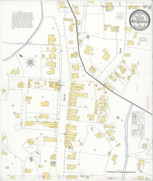 Sanborn Fire Insurance Map from North Bloomfield, Nevada County, California (1905), Sheet #0001 - Historic Sanborn Fire Insurance Map Print, vintage old map wall art, antique decor, genealogy gift, California California map