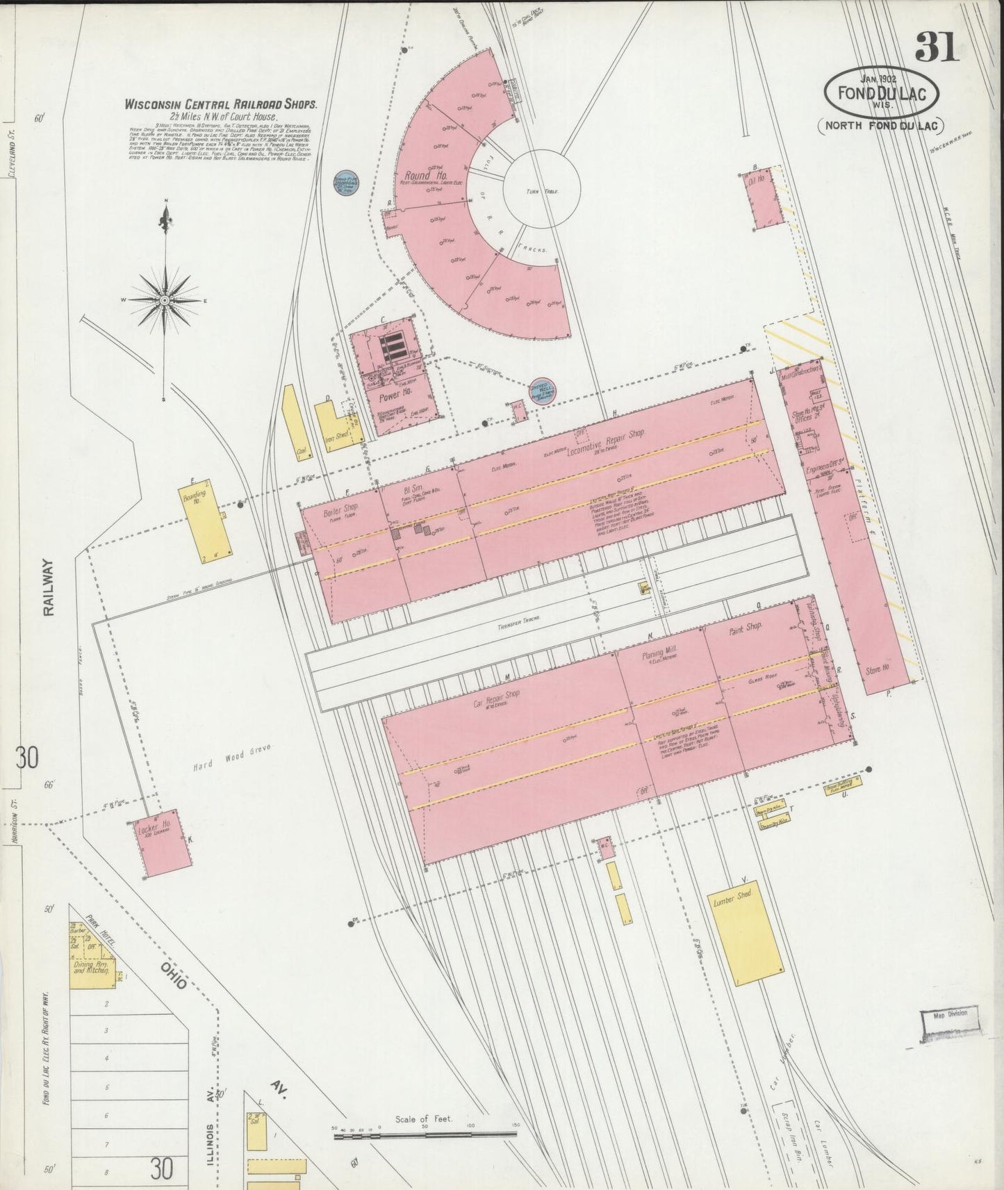 Sanborn Fire Insurance Map from Fond du Lac, Fond du Lac County, Wisconsin (1902), Sheet #0031 - Historic Sanborn Fire Insurance Map Print, vintage old map wall art, antique decor, genealogy gift, Wisconsin Wisconsin map