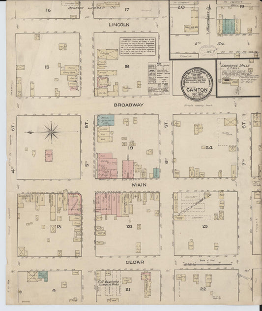 Sanborn Fire Insurance Map from Canton, Lincoln County, South Dakota (1883), Sheet #0001 - Historic Sanborn Fire Insurance Map Print, vintage old map wall art, antique decor, genealogy gift, South Dakota South Dakota map