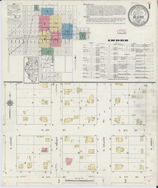 Sanborn Fire Insurance Map from Aledo, Mercer County, Illinois. (1913) – Map View