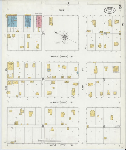 Sanborn Fire Insurance Map from Afton, Ottawa County, Oklahoma (1905), Sheet #0003 - Complete Map Set gallery image, historic Sanborn map, vintage wall art, Oklahoma Oklahoma
