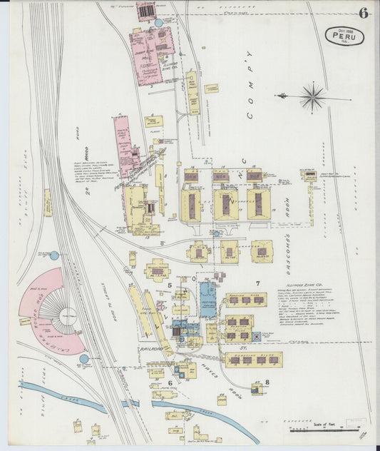 Sanborn Fire Insurance Map from Peru, La Salle County, Illinois (1888), Sheet #0006 - Historic Sanborn Fire Insurance Map Print, vintage old map wall art, antique decor, genealogy gift, Illinois Illinois map