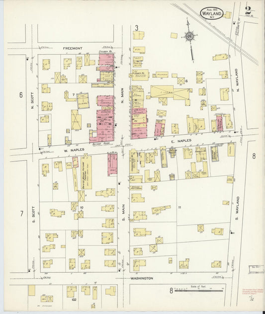 Sanborn Fire Insurance Map from Wayland, Steuben County, New York (1913), Sheet #0002 - Historic Sanborn Fire Insurance Map Print, vintage old map wall art, antique decor, genealogy gift, New York New York map