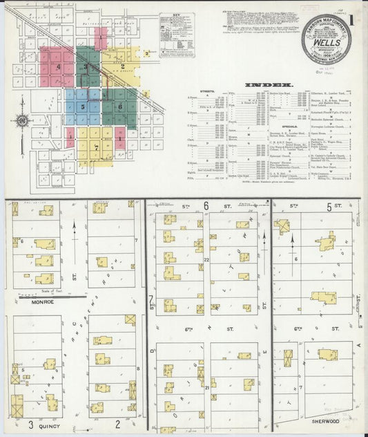 Sanborn Fire Insurance Map from Wells, Faribault County, Minnesota. (1909) – Map View