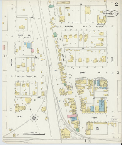 Sanborn Fire Insurance Map from South McAlester, Pittsburg County, Oklahoma (1897), Sheet #0002 - Complete Map Set gallery image, historic Sanborn map, vintage wall art, Oklahoma Oklahoma