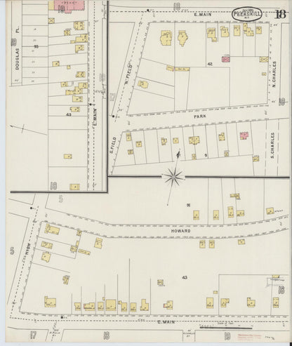 Sanborn Fire Insurance Map from Peekskill, Westchester County, New York (1895), Sheet #0018 - Complete Map Set gallery image, historic Sanborn map, vintage wall art, New York New York