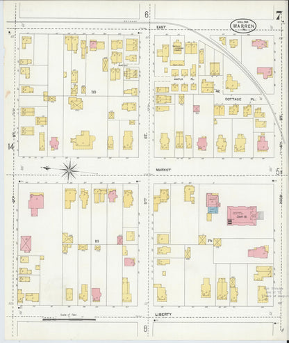Sanborn Fire Insurance Map from Warren, Warren County, Pennsylvania (1904), Sheet #0007 - Complete Map Set gallery image, historic Sanborn map, vintage wall art, Pennsylvania Pennsylvania
