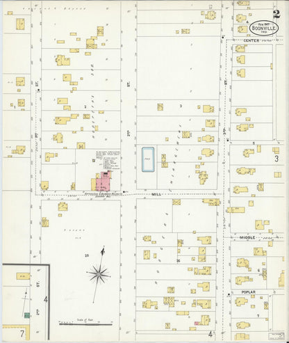 Sanborn Fire Insurance Map from Boonville, Warrick County, Indiana (1907), Sheet #0002 - Complete Map Set gallery image, historic Sanborn map, vintage wall art, Indiana Indiana