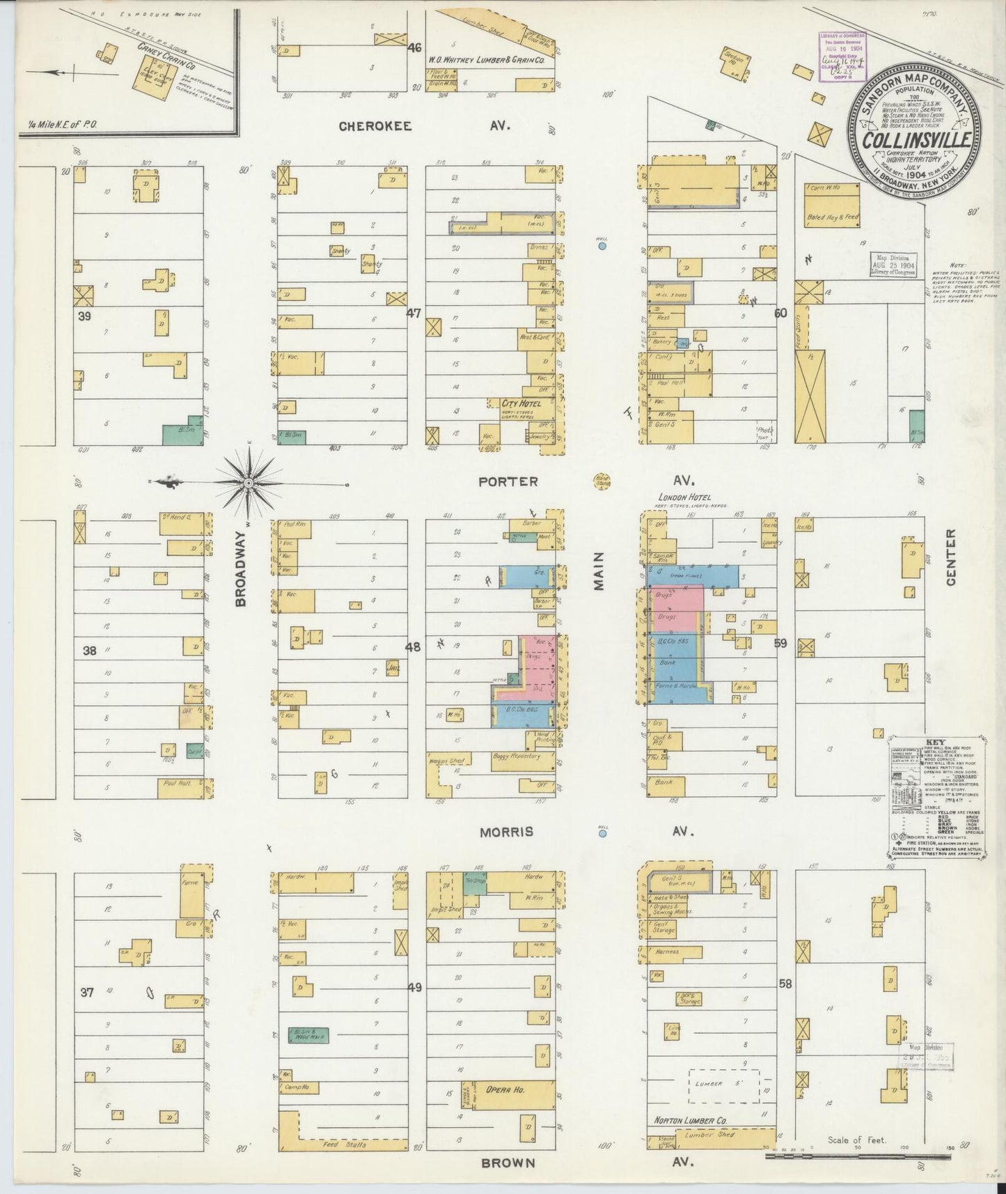Sanborn Fire Insurance Map from Collinsville, Tulsa County, Oklahoma (1904), Sheet #0001 - Historic Sanborn Fire Insurance Map Print, vintage old map wall art, antique decor, genealogy gift, Oklahoma Oklahoma map