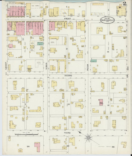 Sanborn Fire Insurance Map from Dardanelle, Yell County, Arkansas (1897), Sheet #0002 - Historic Sanborn Fire Insurance Map Print, vintage old map wall art, antique decor, genealogy gift, Arkansas Arkansas map