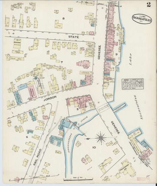 Sanborn Fire Insurance Map from Skaneateles, Onondaga County, New York (1884), Sheet #0002 - Historic Sanborn Fire Insurance Map Print, vintage old map wall art, antique decor, genealogy gift, New York New York map