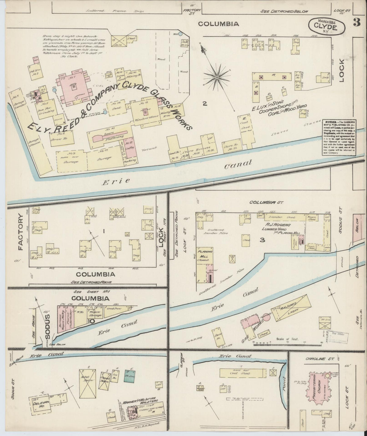 Sanborn Fire Insurance Map from Clyde, Wayne County, New York (1884), Sheet #0003 - Complete Map Set gallery image, historic Sanborn map, vintage wall art, New York New York