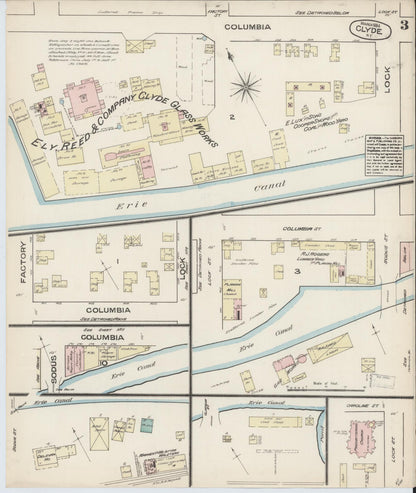 Sanborn Fire Insurance Map from Clyde, Wayne County, New York (1884), Sheet #0003 - Complete Map Set gallery image, historic Sanborn map, vintage wall art, New York New York