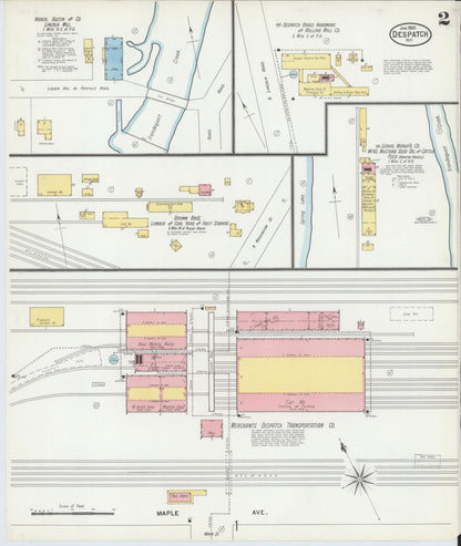Sanborn Fire Insurance Map from Despatch, Monroe County, New York (1900), Sheet #0002 - Historic Sanborn Fire Insurance Map Print, vintage old map wall art, antique decor, genealogy gift, New York New York map