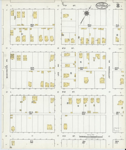Sanborn Fire Insurance Map from Victoria, Lunenburg County, Virginia (1921), Sheet #0008 - Historic Sanborn Fire Insurance Map Print, vintage old map wall art, antique decor, genealogy gift, Virginia Virginia map