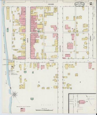 Sanborn Fire Insurance Map from Weston, Lewis County, West Virginia (1894), Sheet #0002 - Complete Map Set gallery image, historic Sanborn map, vintage wall art, West Virginia West Virginia