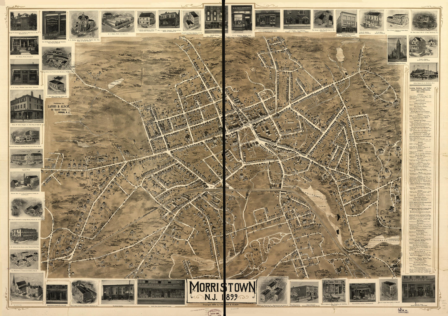 Morristown, N.J. 1899. (1899) – Historic Bird’s-Eye View Panorama Print