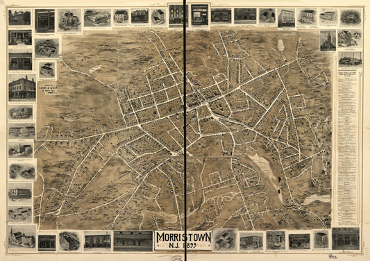 Morristown, N.J. 1899. (1899) – Historic Bird’s-Eye View Panorama Print