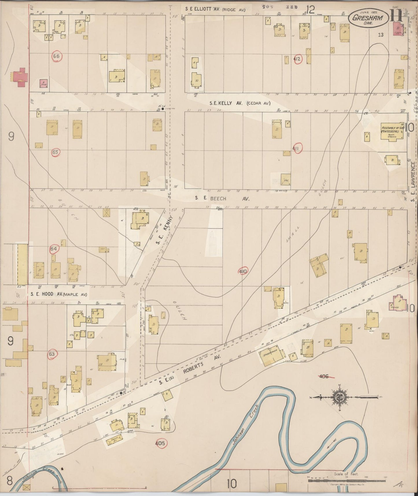 Sanborn Fire Insurance Map from Gresham, Multnomah County, Oregon (1941), Sheet #0011 - Complete Map Set gallery image, historic Sanborn map, vintage wall art, Oregon Oregon