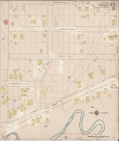 Sanborn Fire Insurance Map from Gresham, Multnomah County, Oregon (1941), Sheet #0011 - Complete Map Set gallery image, historic Sanborn map, vintage wall art, Oregon Oregon