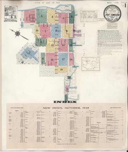 Sanborn Fire Insurance Map from Port Townsend, Jefferson County, Washington (1949), Sheet #0001 - Complete Map Set gallery image, historic Sanborn map, vintage wall art, Washington Washington