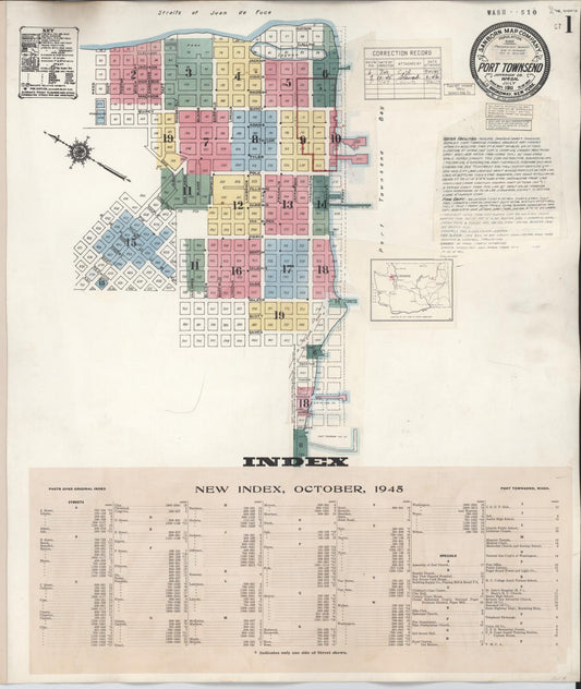 Sanborn Fire Insurance Map from Port Townsend, Jefferson County, Washington (1949), Sheet #0001 - Complete Map Set gallery image, historic Sanborn map, vintage wall art, Washington Washington
