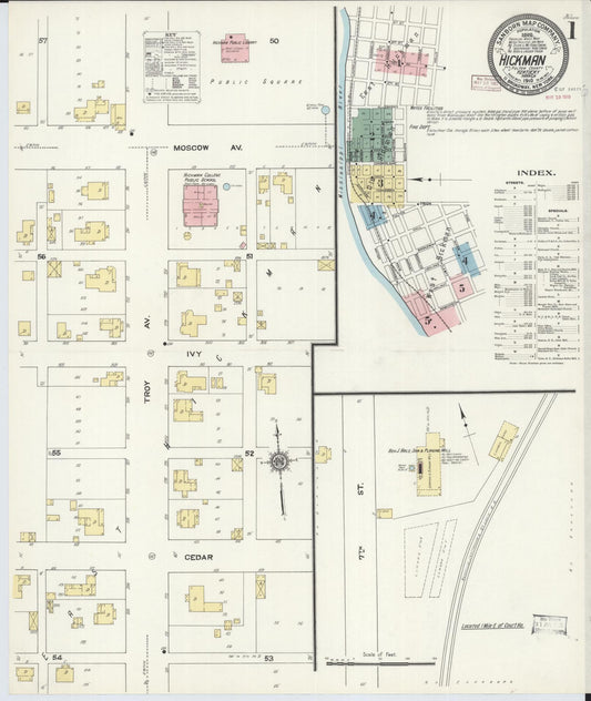Sanborn Fire Insurance Map from Hickman, Fulton County, Kentucky. (1910) – Historic Sanborn Fire Insurance Map Print