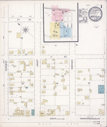 Sanborn Fire Insurance Map from Mayfield, Santa Clara County, California (1888), Sheet #0001 - Complete Map Set gallery image, historic Sanborn map, vintage wall art, California California