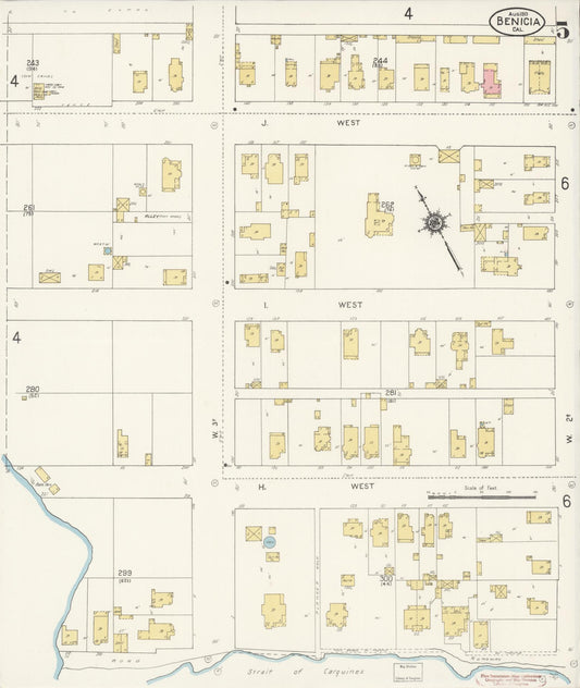 Sanborn Fire Insurance Map from Benicia, Solano County, California (1913), Sheet #0005 - Historic Sanborn Fire Insurance Map Print, vintage old map wall art, antique decor, genealogy gift, California California map